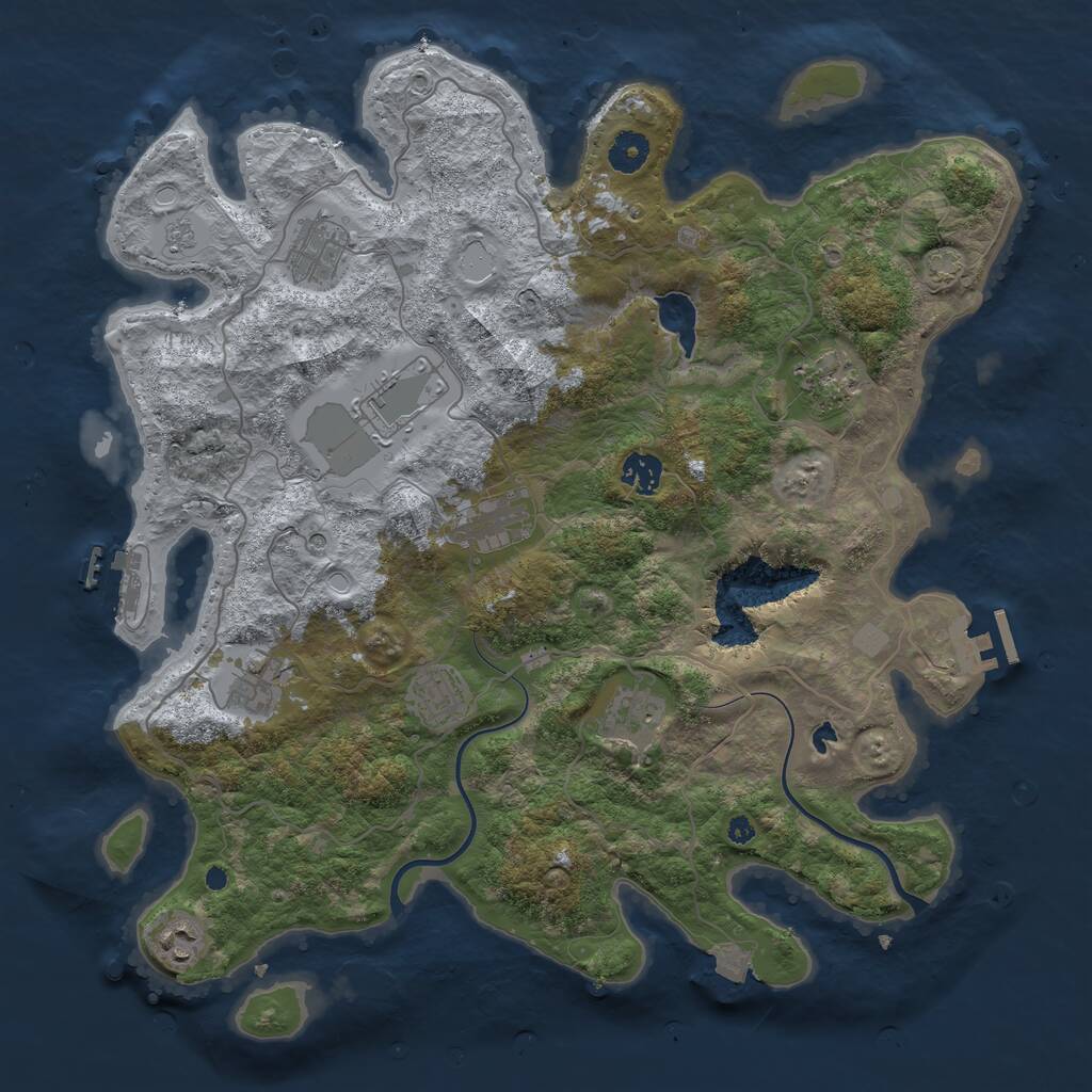 Rust Map: Procedural Map, Size: 4000, Seed: 624627, 15 Monuments