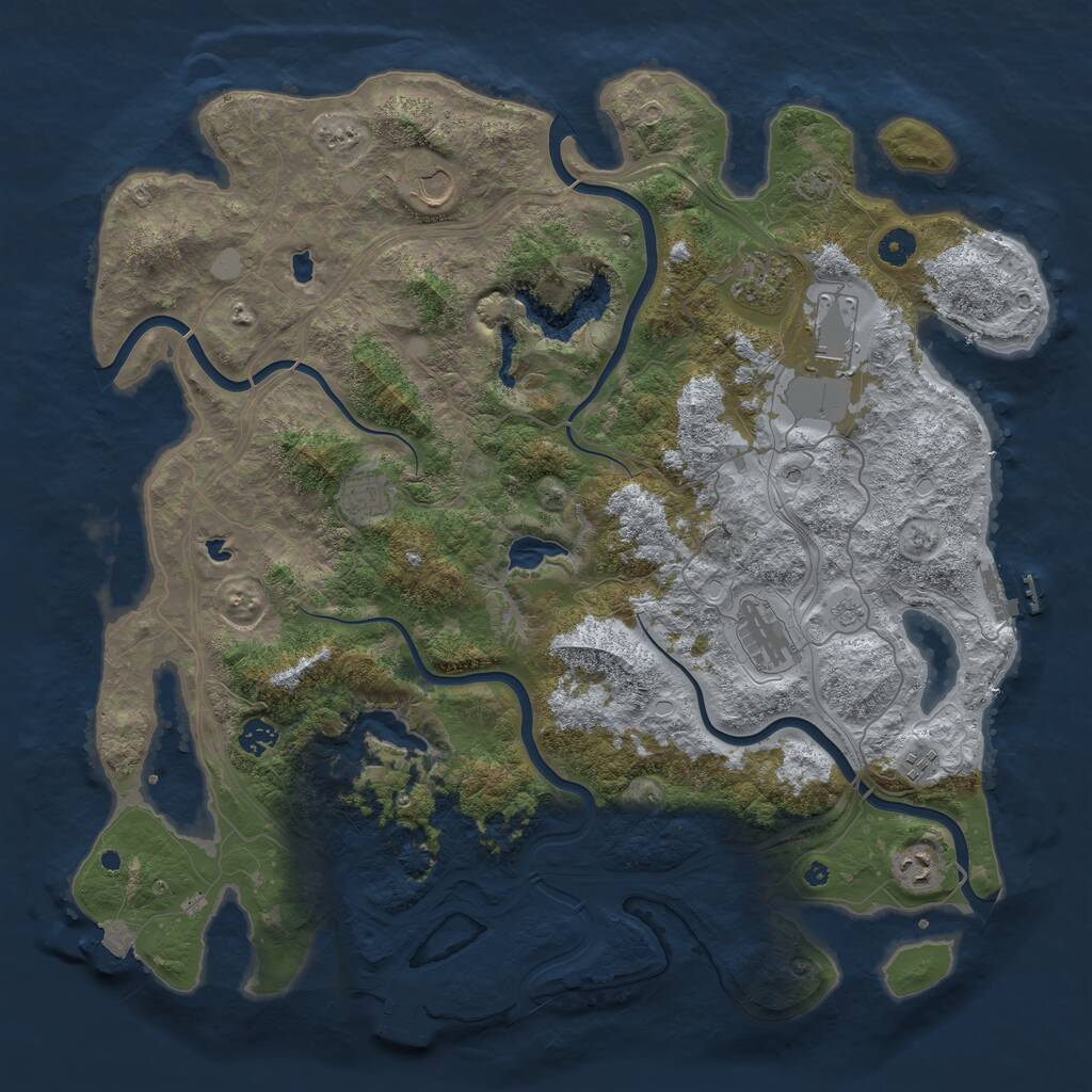 Rust Map: Procedural Map, Size: 4500, Seed: 5585777, 14 Monuments