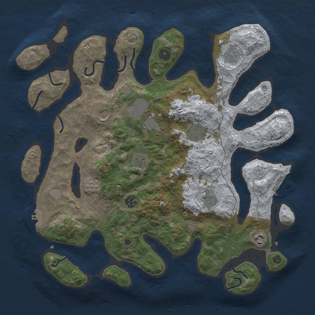Rust Map: Procedural Map, Size: 4000, Seed: 800138, 18 Monuments