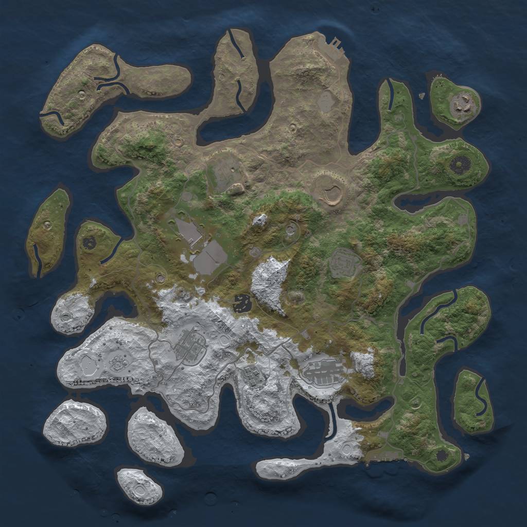 Rust Map: Procedural Map, Size: 4000, Seed: 4521, 18 Monuments