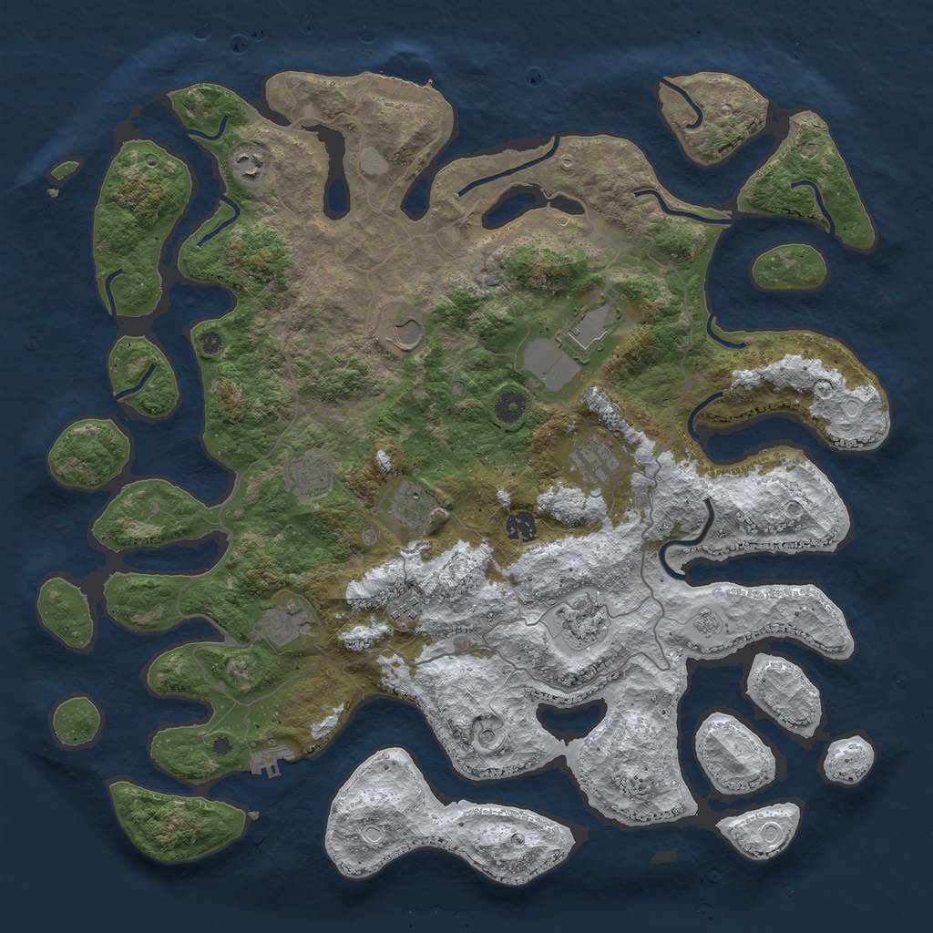 Rust Map: Procedural Map, Size: 4500, Seed: 1964427, 19 Monuments