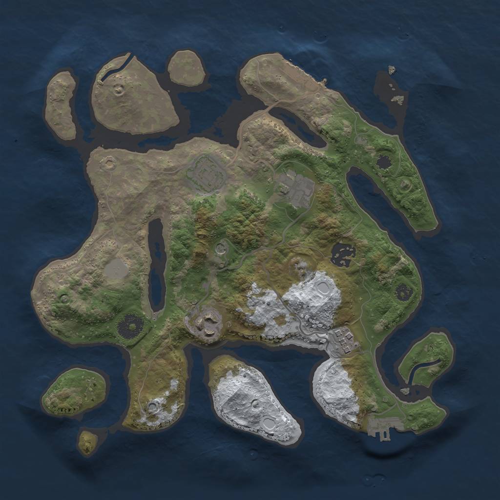 Rust Map: Procedural Map, Size: 3000, Seed: 711626, 13 Monuments