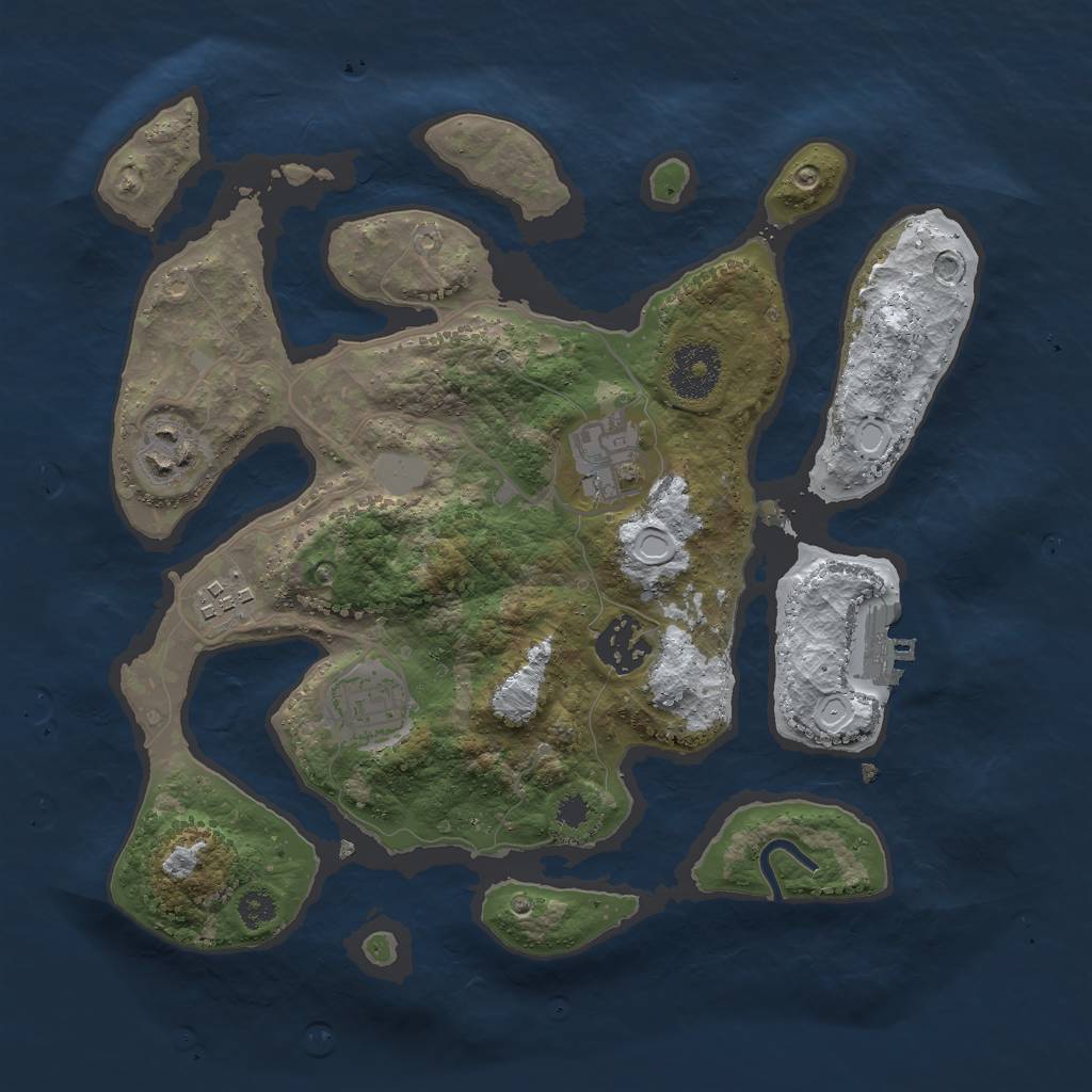 Rust Map: Procedural Map, Size: 3000, Seed: 1800, 11 Monuments