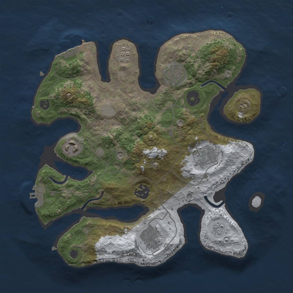 Rust Map: Procedural Map, Size: 3000, Seed: 1702471346, 15 Monuments