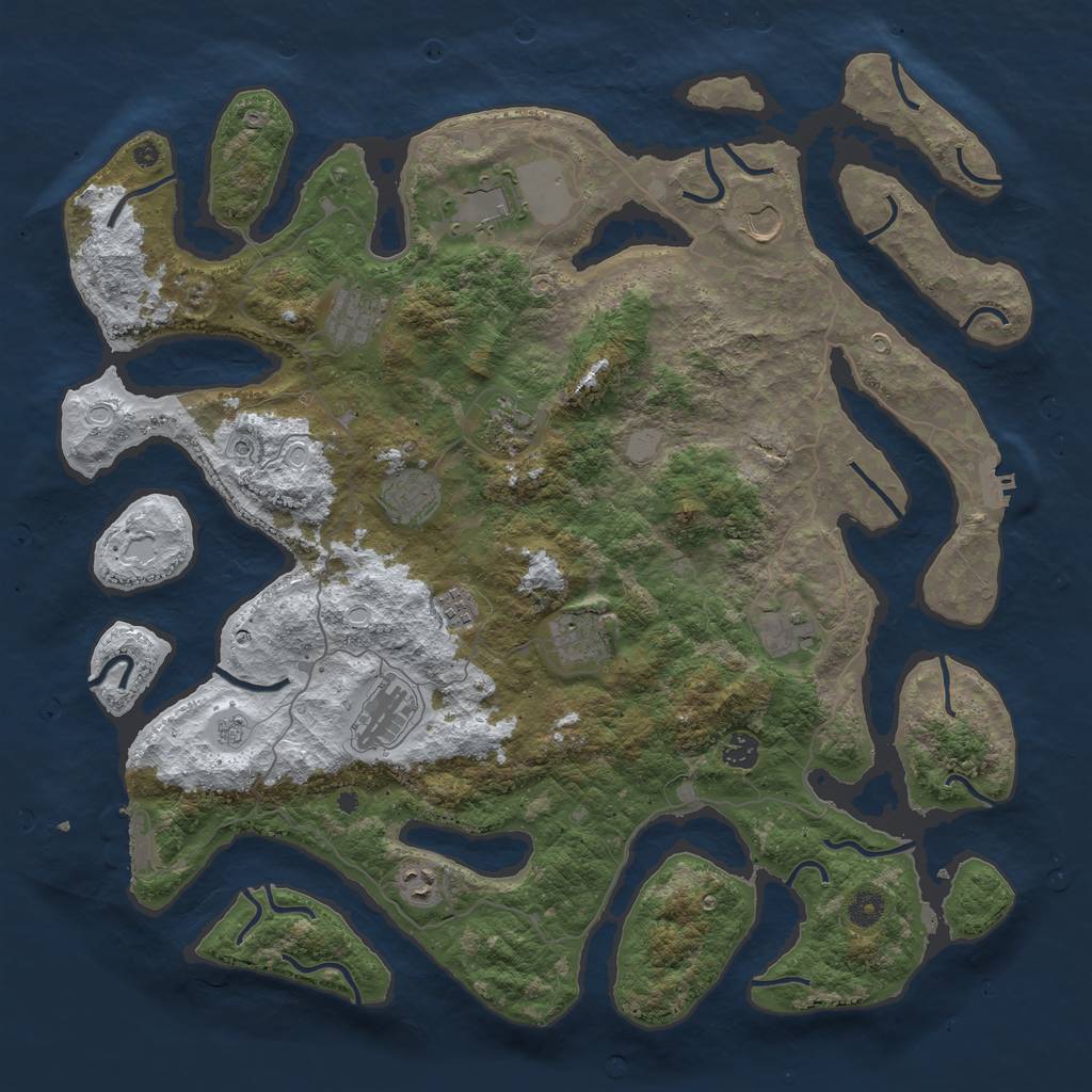 Rust Map: Procedural Map, Size: 4500, Seed: 3839113, 20 Monuments