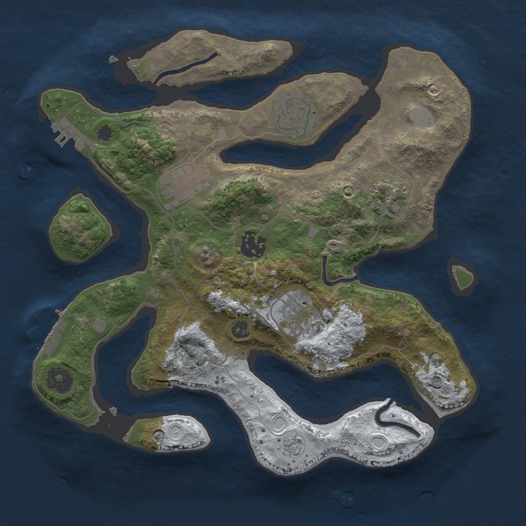Rust Map: Procedural Map, Size: 3000, Seed: 195945133, 13 Monuments