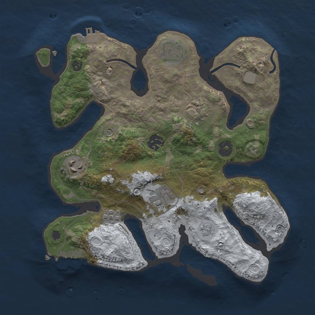 Rust Map: Procedural Map, Size: 3000, Seed: 1502944018, 15 Monuments