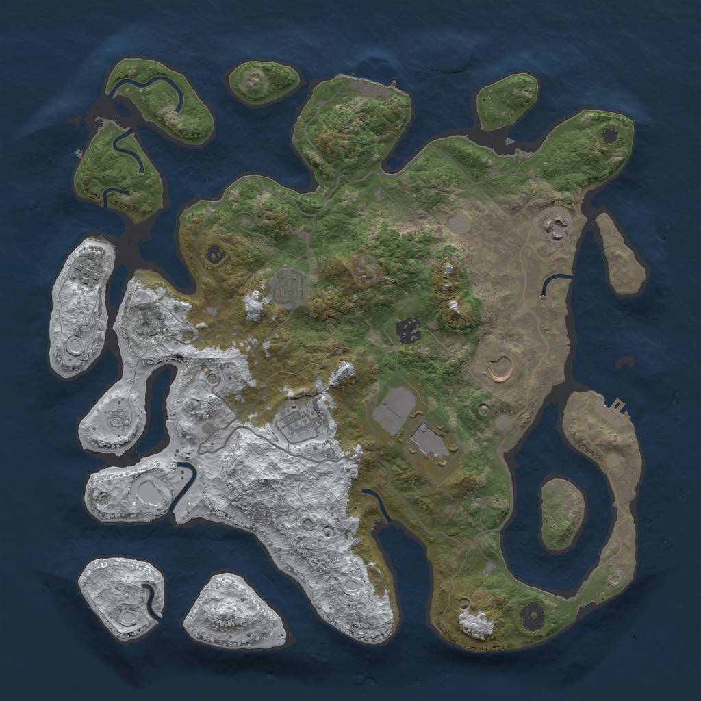Rust Map: Procedural Map, Size: 4000, Seed: 1472251773, 16 Monuments