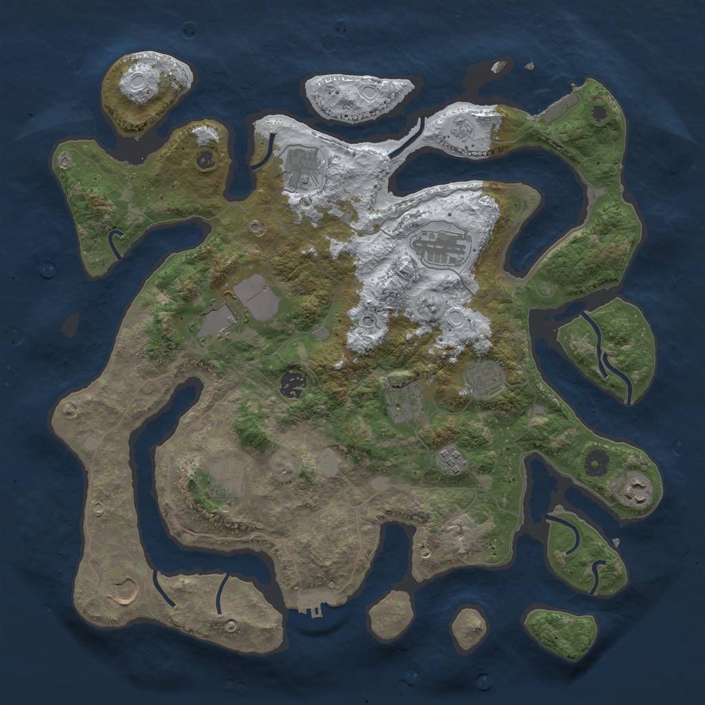 Rust Map: Procedural Map, Size: 4000, Seed: 159635, 19 Monuments