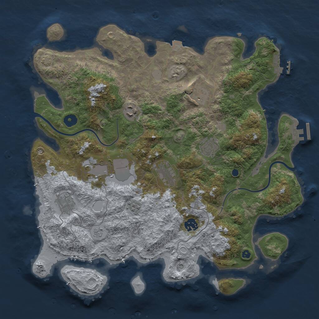 Rust Map: Procedural Map, Size: 3750, Seed: 7688965, 14 Monuments
