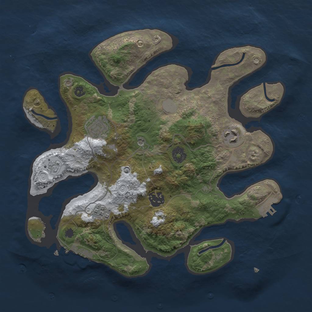 Rust Map: Procedural Map, Size: 3000, Seed: 556808, 13 Monuments