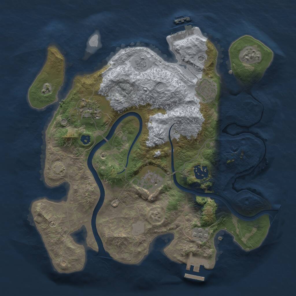 Rust Map: Procedural Map, Size: 3000, Seed: 12332169, 11 Monuments