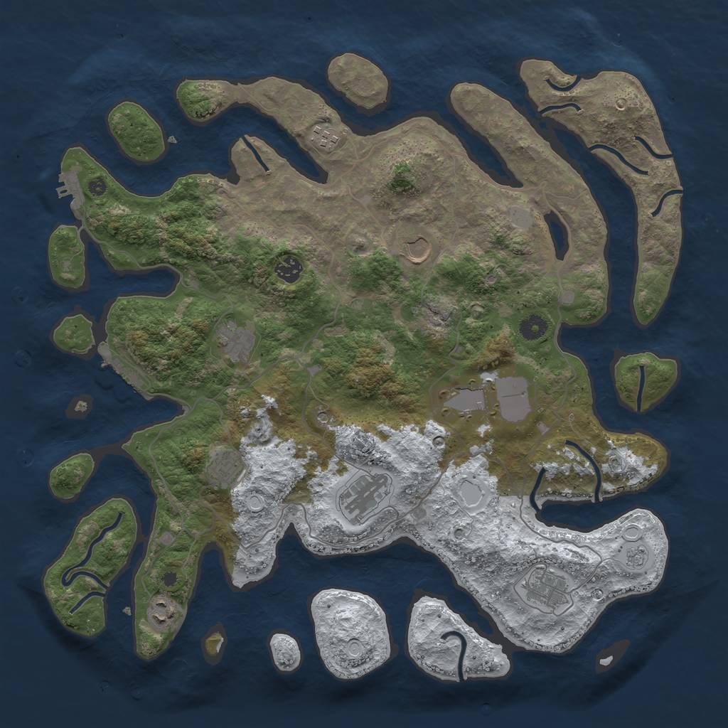 Rust Map: Procedural Map, Size: 4200, Seed: 240652, 18 Monuments