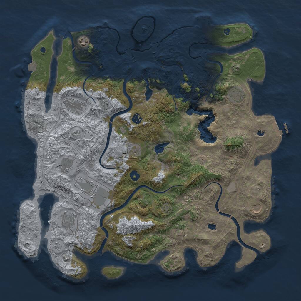 Rust Map: Procedural Map, Size: 4500, Seed: 8825, 17 Monuments