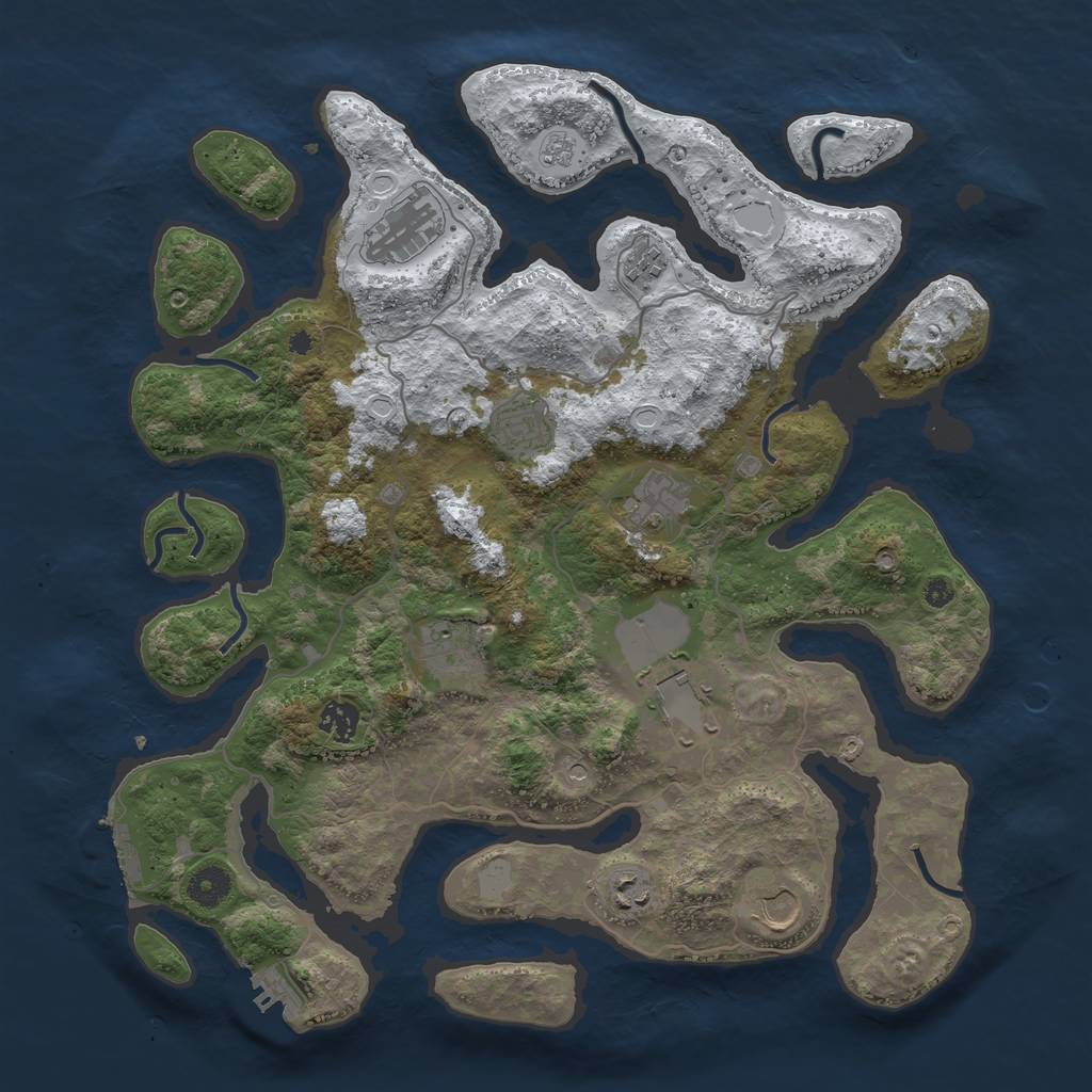 Rust Map: Procedural Map, Size: 4000, Seed: 362066, 18 Monuments
