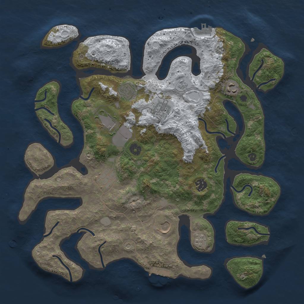 Rust Map: Procedural Map, Size: 3850, Seed: 234532, 17 Monuments