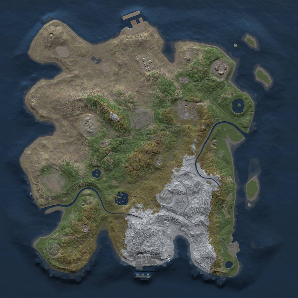 Rust Map: Procedural Map, Size: 3250, Seed: 691812, 12 Monuments