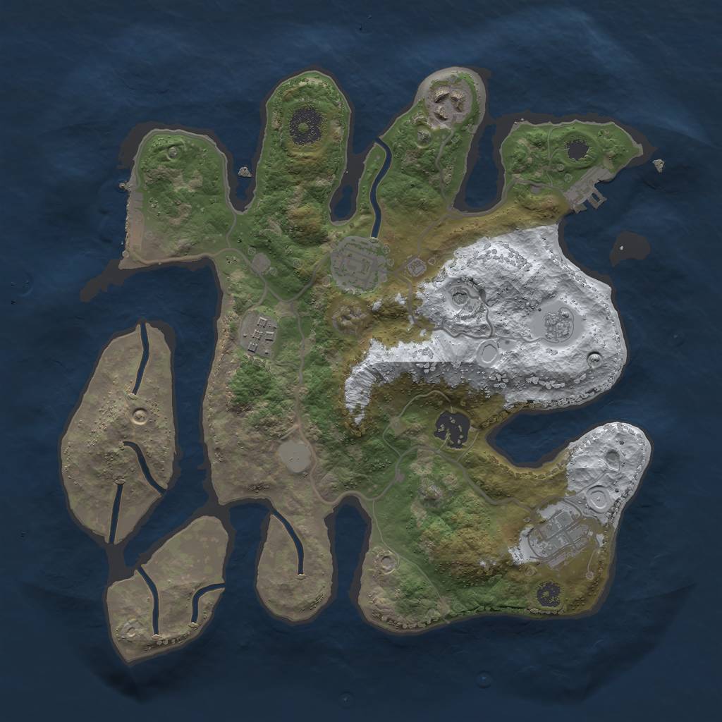 Rust Map: Procedural Map, Size: 3000, Seed: 232737, 14 Monuments