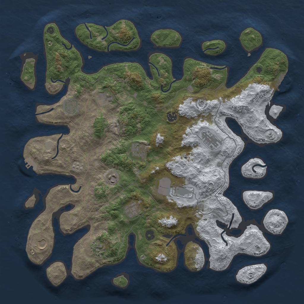 Rust Map: Procedural Map, Size: 4500, Seed: 2179449, 20 Monuments