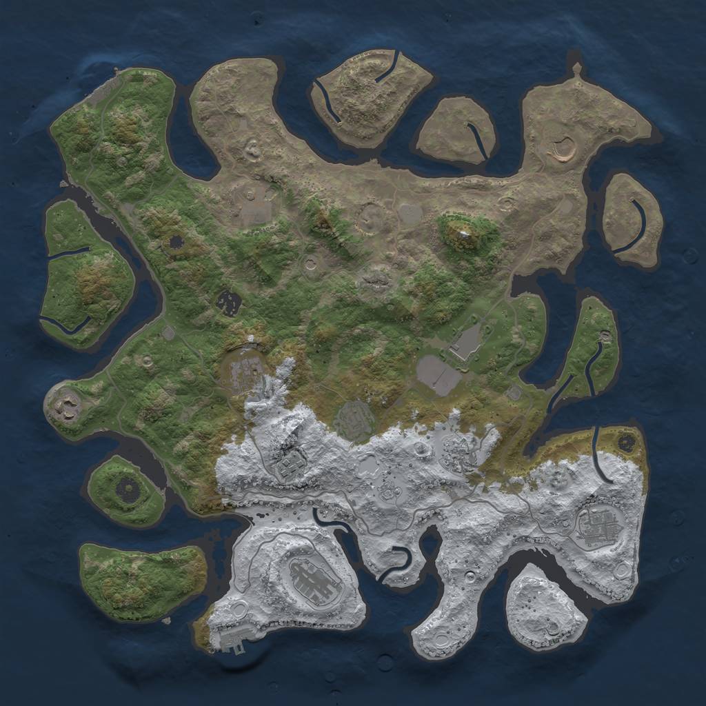Rust Map: Procedural Map, Size: 4250, Seed: 1059832597, 20 Monuments