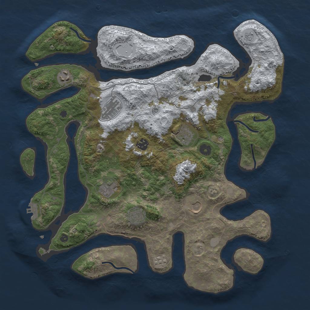 Rust Map: Procedural Map, Size: 4000, Seed: 185399, 16 Monuments