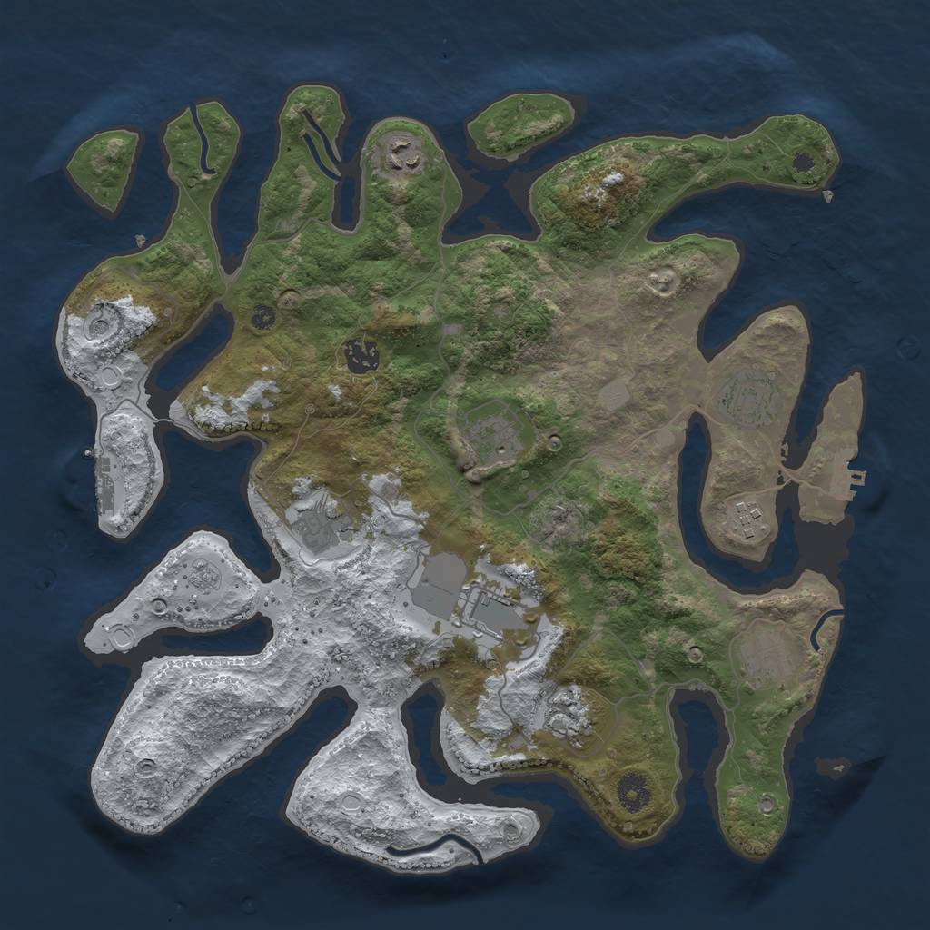 Rust Map: Procedural Map, Size: 3850, Seed: 1811722837, 18 Monuments