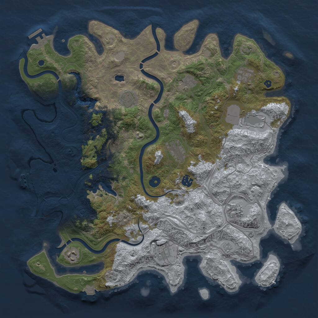 Rust Map: Procedural Map, Size: 4250, Seed: 936976995, 16 Monuments
