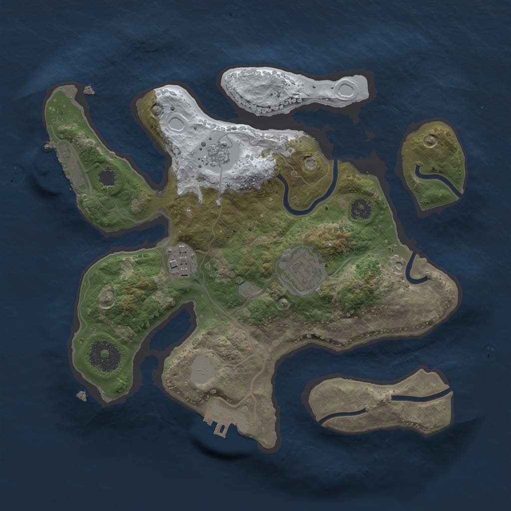 Rust Map: Procedural Map, Size: 2500, Seed: 115440073, 10 Monuments