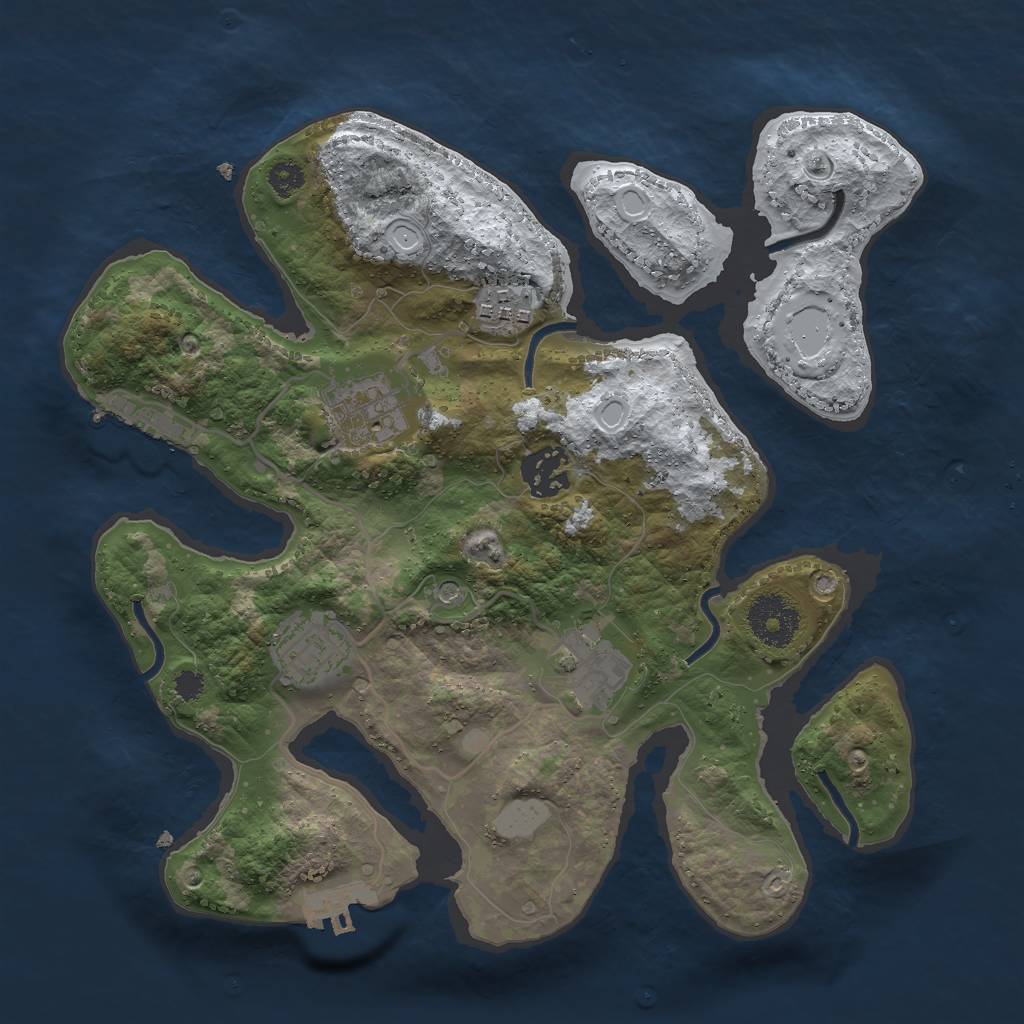 Rust Map: Procedural Map, Size: 3000, Seed: 392696717, 13 Monuments
