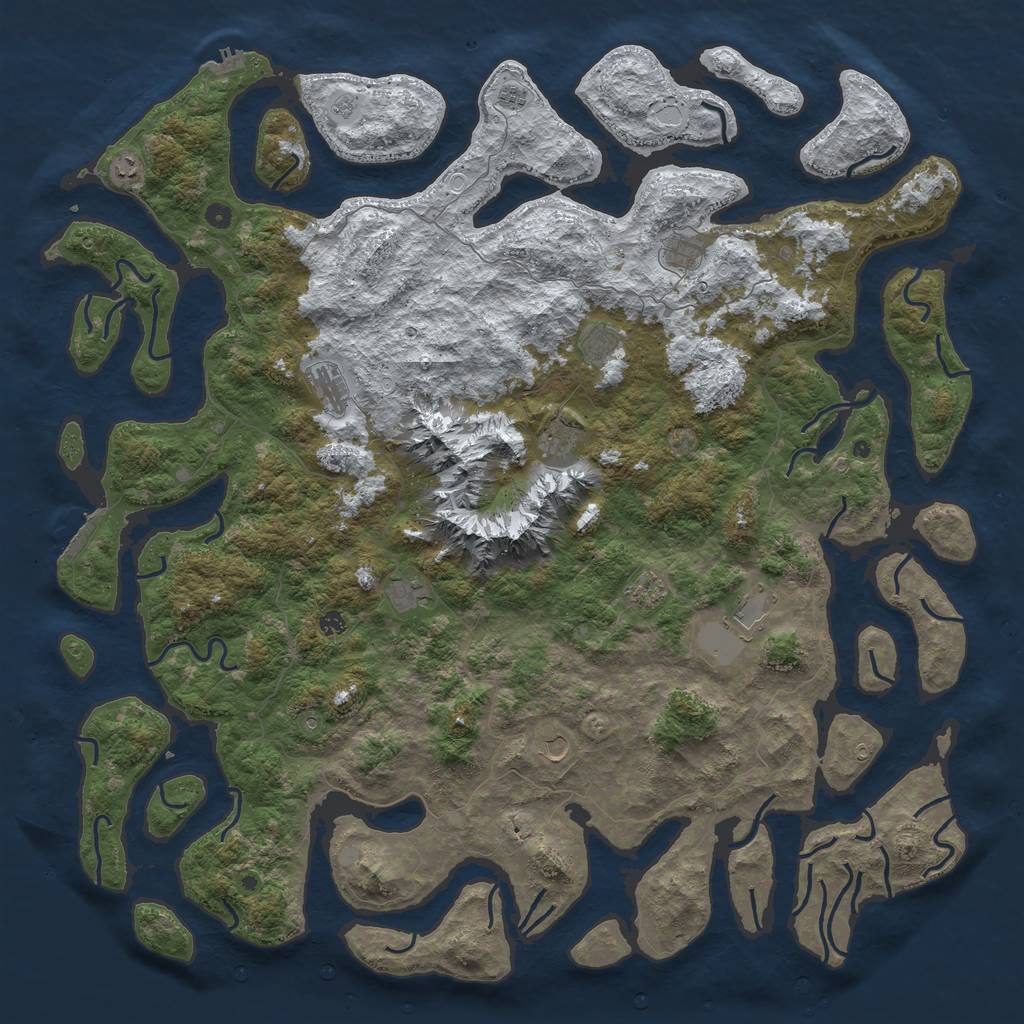 Rust Map: Procedural Map, Size: 6000, Seed: 5008, 20 Monuments