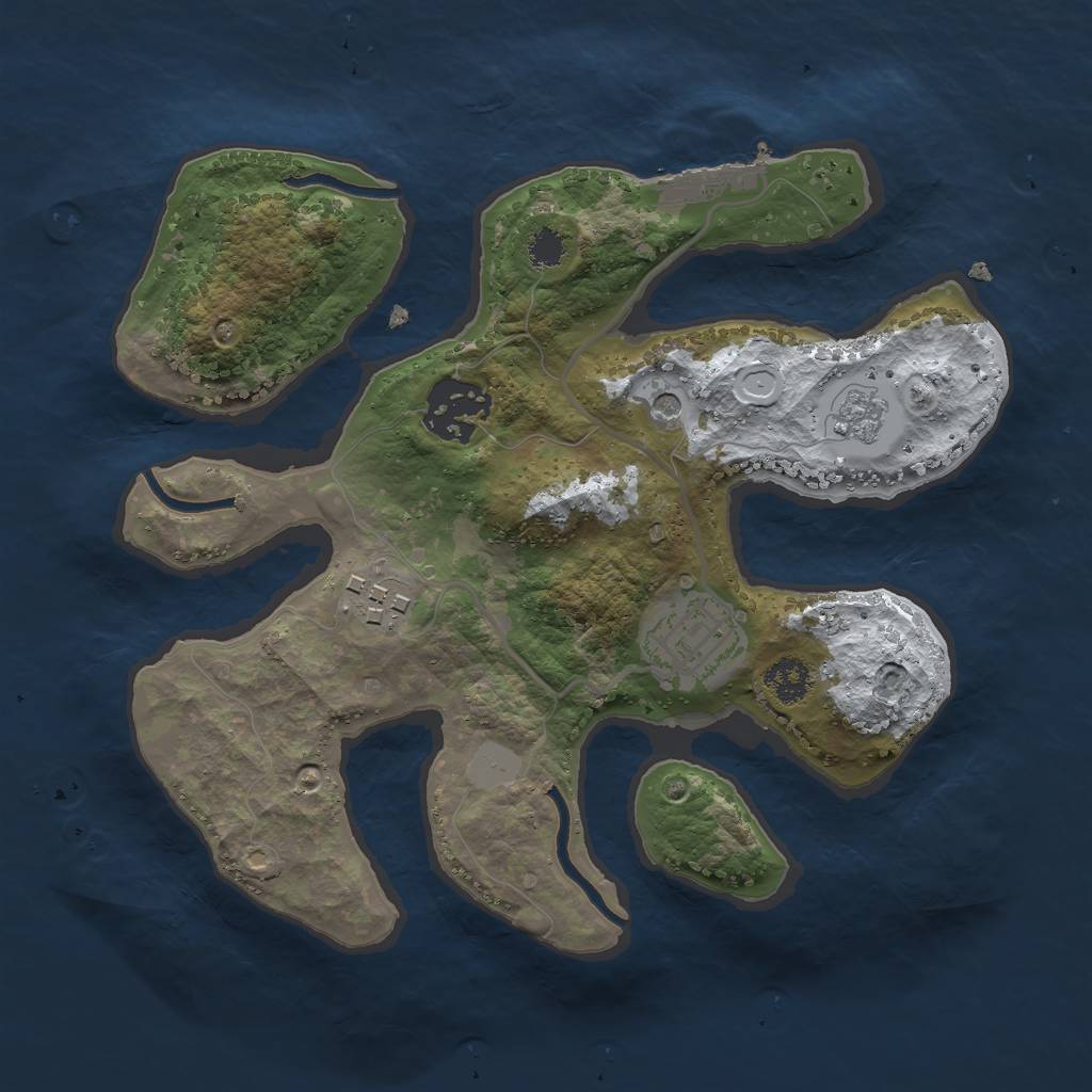 Rust Map: Procedural Map, Size: 2500, Seed: 4559116, 11 Monuments