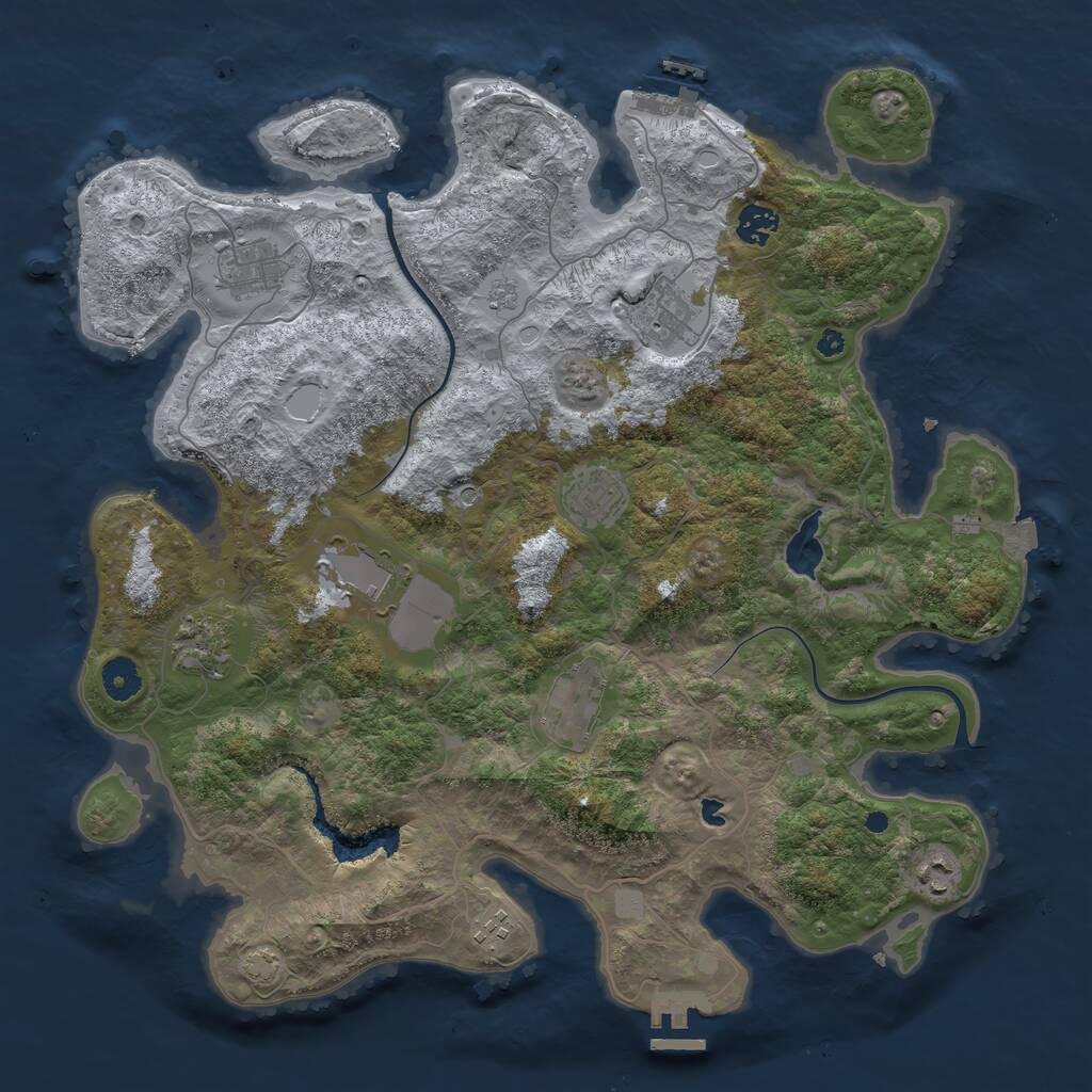 Rust Map: Procedural Map, Size: 4000, Seed: 773651, 15 Monuments