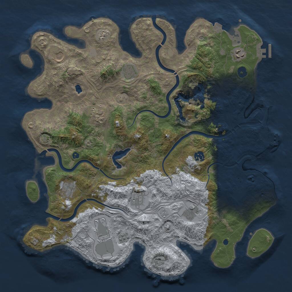 Rust Map: Procedural Map, Size: 4250, Seed: 730582632, 16 Monuments