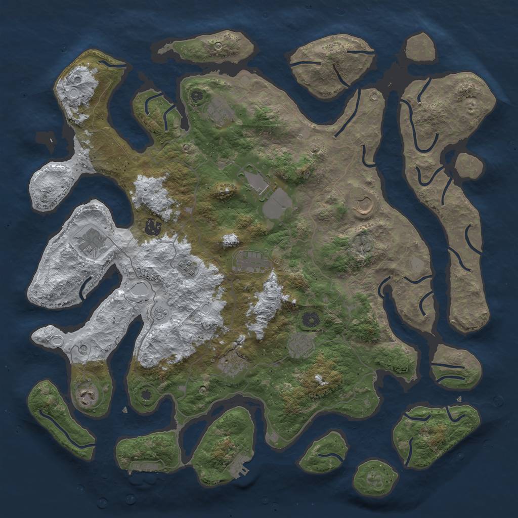Rust Map: Procedural Map, Size: 4500, Seed: 5263901, 19 Monuments