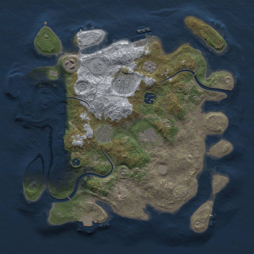 Rust Map: Procedural Map, Size: 3206, Seed: 6345, 12 Monuments