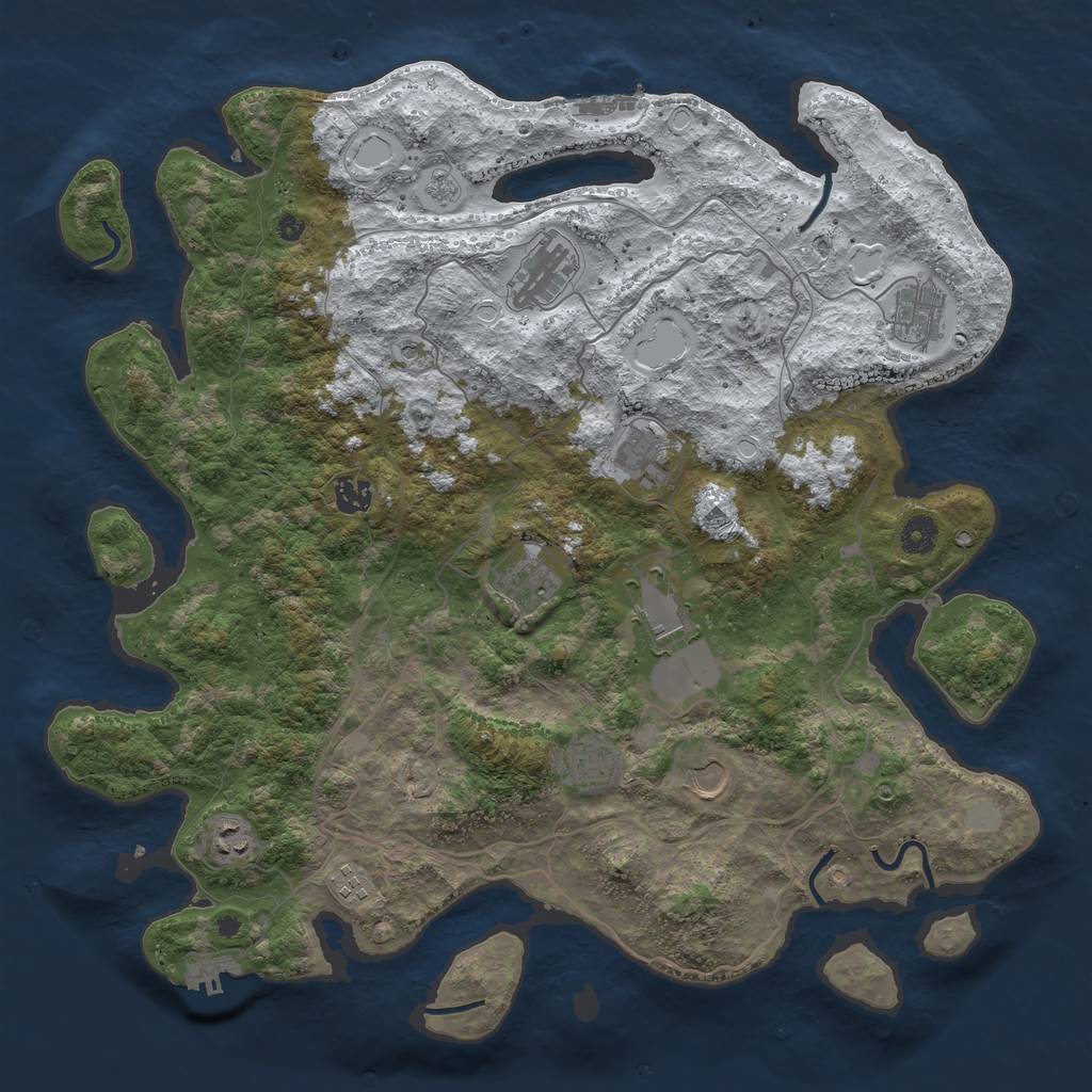 Rust Map: Procedural Map, Size: 4250, Seed: 30311, 19 Monuments