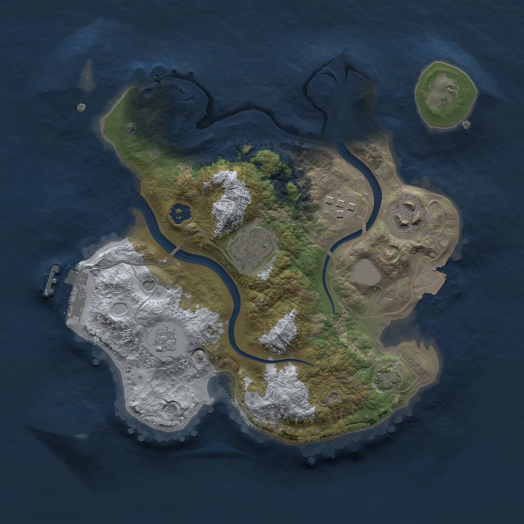 Rust Map: Procedural Map, Size: 2550, Seed: 9875122, 8 Monuments