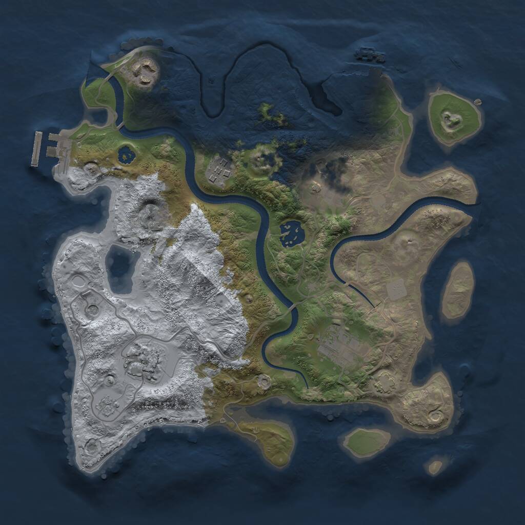 Rust Map: Procedural Map, Size: 3000, Seed: 808063, 12 Monuments