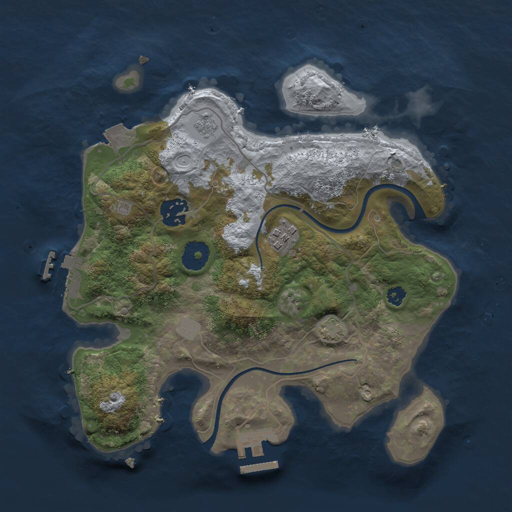 Rust Map: Procedural Map, Size: 2700, Seed: 533628520, 7 Monuments