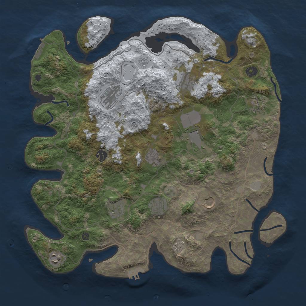 Rust Map: Procedural Map, Size: 4000, Seed: 428878, 20 Monuments