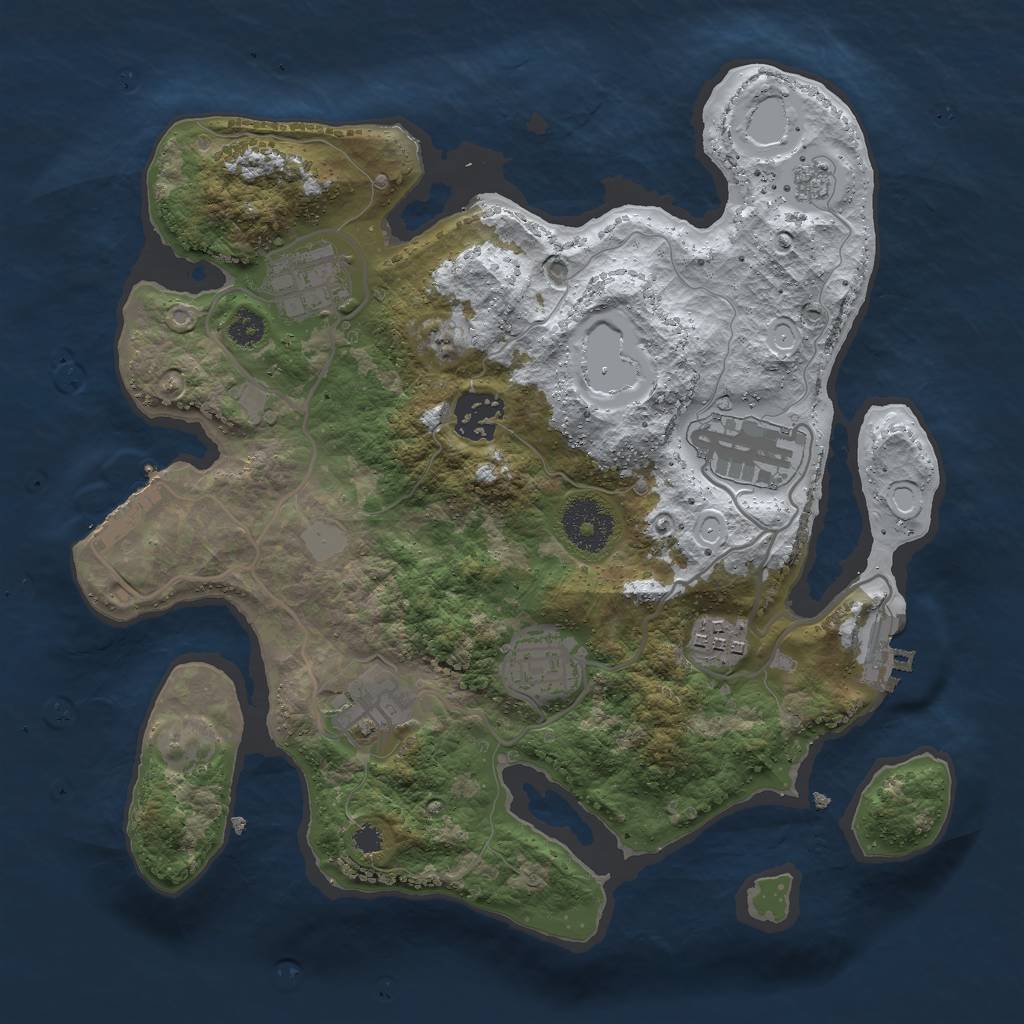 Rust Map: Procedural Map, Size: 3000, Seed: 947399, 14 Monuments