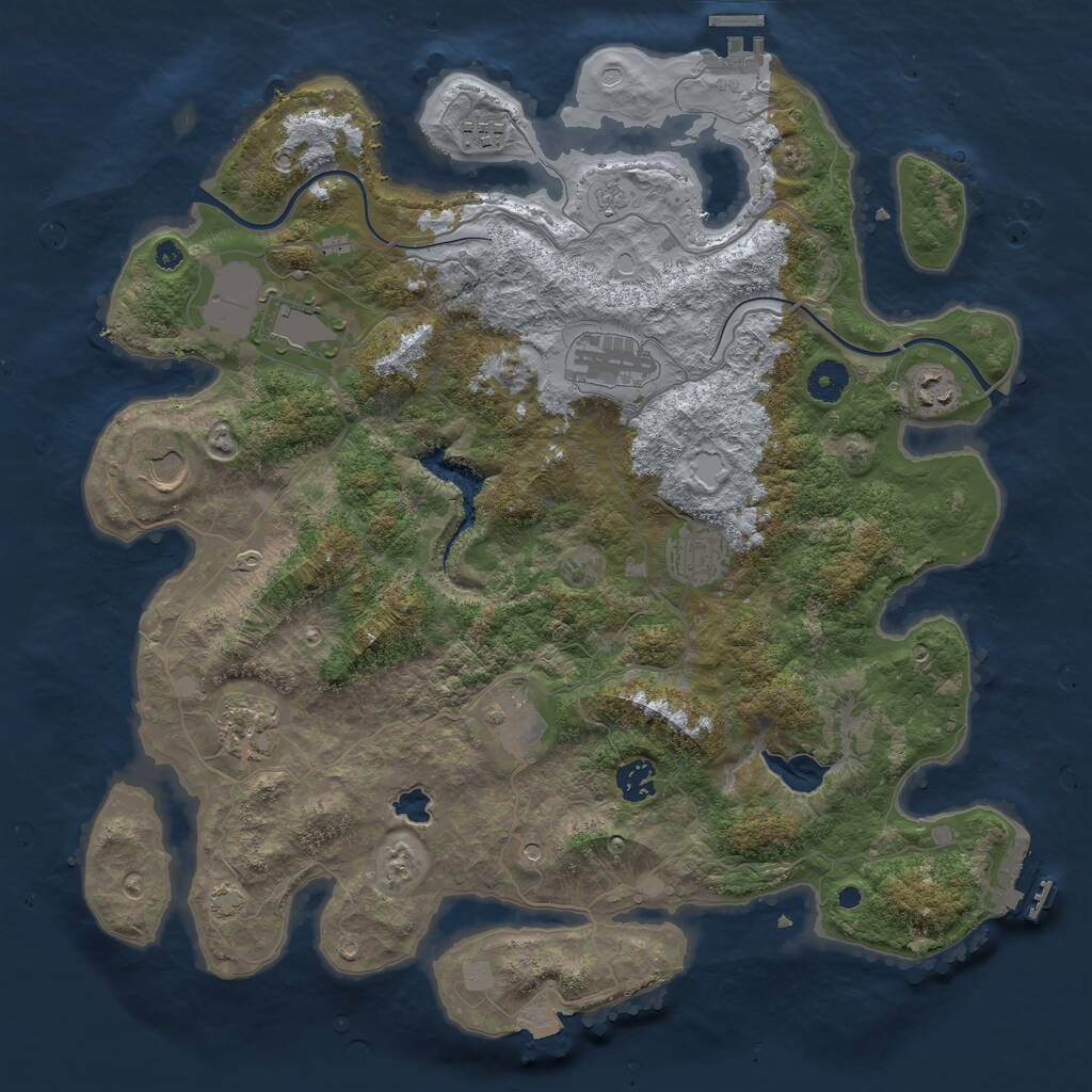 Rust Map: Procedural Map, Size: 4000, Seed: 1161912150, 15 Monuments