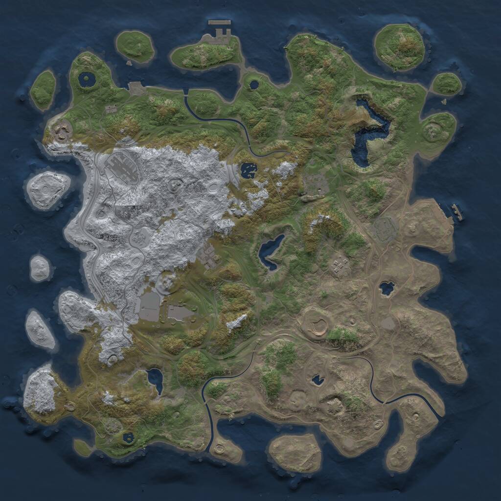 Rust Map: Procedural Map, Size: 4500, Seed: 363383, 15 Monuments