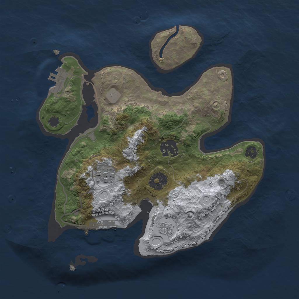 Rust Map: Procedural Map, Size: 2500, Seed: 525, 10 Monuments