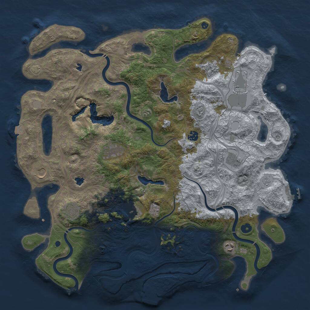 Rust Map: Procedural Map, Size: 4500, Seed: 2322708, 16 Monuments