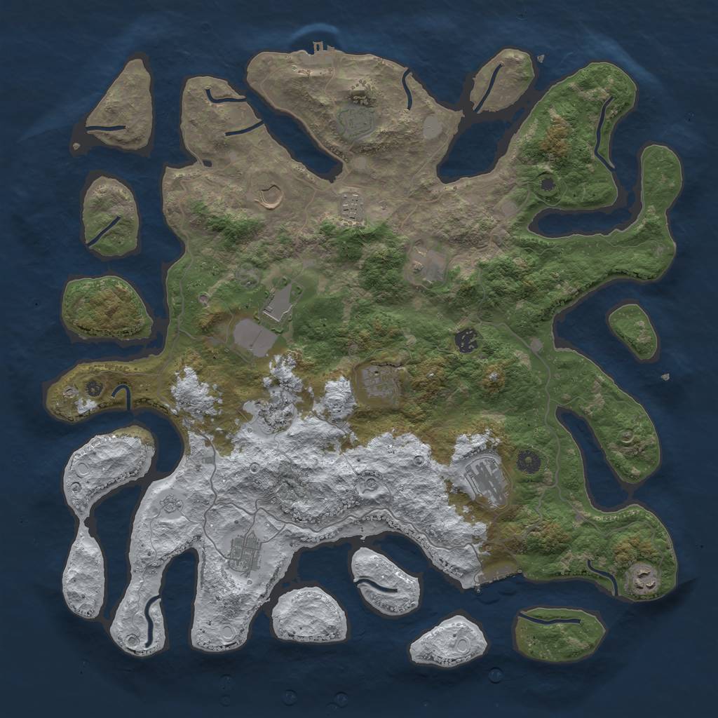 Rust Map: Procedural Map, Size: 4500, Seed: 1533525, 20 Monuments