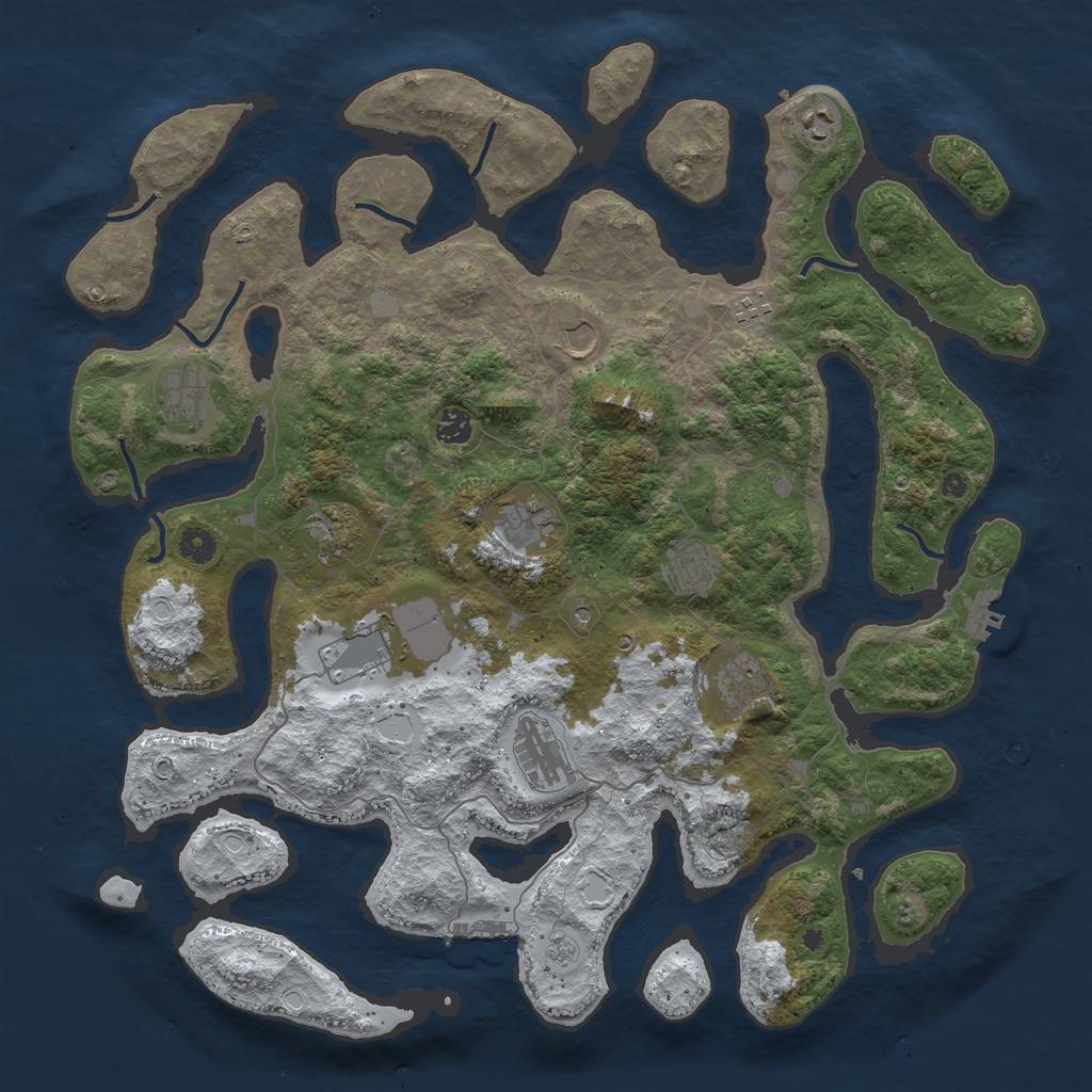 Rust Map: Procedural Map, Size: 4500, Seed: 4407131, 20 Monuments