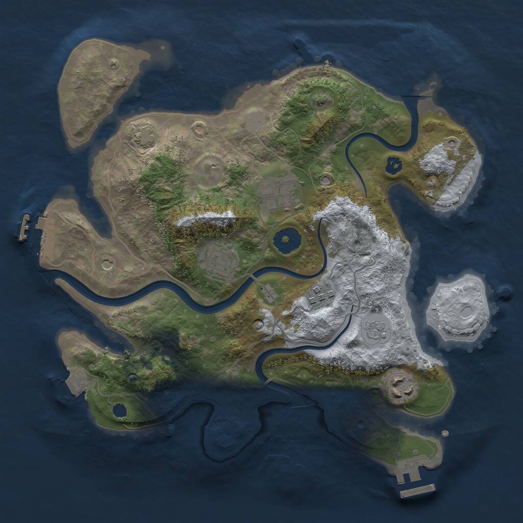 Rust Map: Procedural Map, Size: 3000, Seed: 275756, 10 Monuments