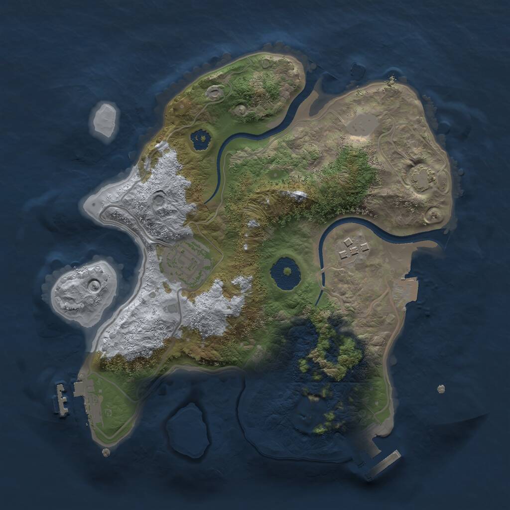 Rust Map: Procedural Map, Size: 2500, Seed: 200, 6 Monuments