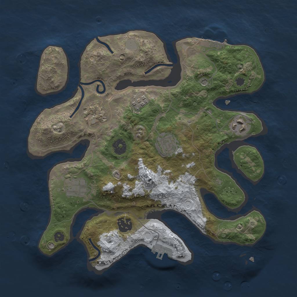 Rust Map: Procedural Map, Size: 3000, Seed: 830447, 14 Monuments